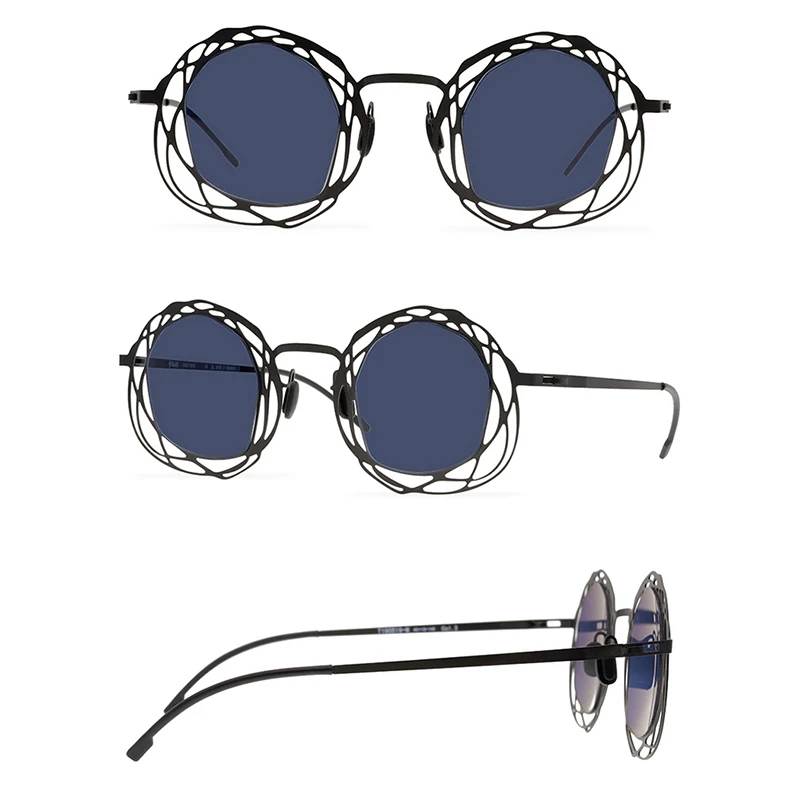 Belight Optical Vintage Retro Hollow-Carved Design Women Men UV400 Protection Stainless Steel SunglassesOculos T190519-M