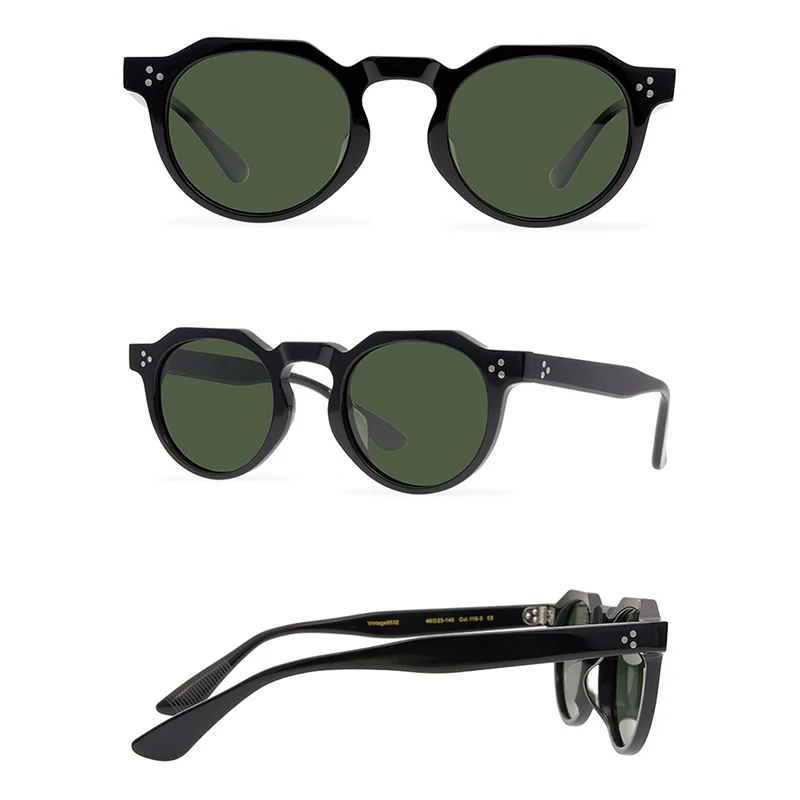 Belight Optical Japan Handmade Quality Cool Vintage Retro Women Men UV400 Protection with Case Oculos Punk Sunglasses 9532