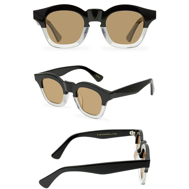 Belight Optical Italy Thick Acetate Cool Vintage Retro Women Men UV400 Protection with Case Oculos Punk Sunglasses MA13005