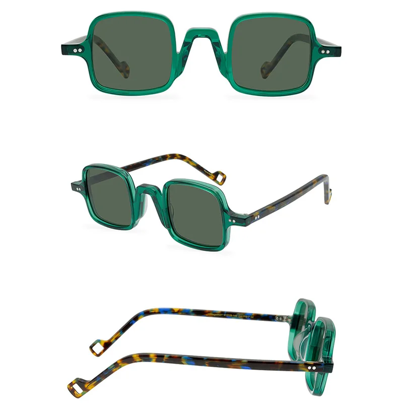 Belight Optical Mini Square Shape Vintage Retro Men Women UV400 Chic Acetate Polarized Sunglasses with Case Oculos 9521
