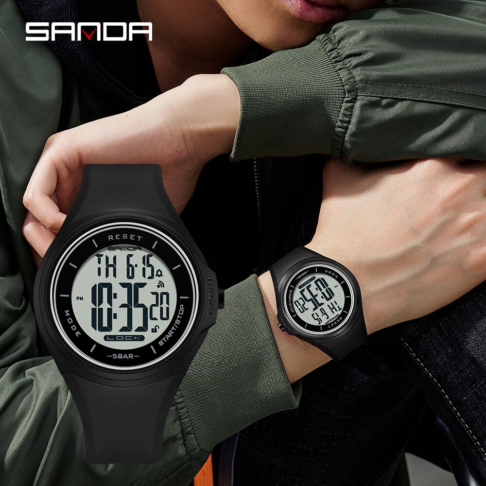 SANDA Fashion Simple Sport Watches Men Military Digital Watch Alarm Clock Shock Resistant Waterproof Relogio Masculino 2131