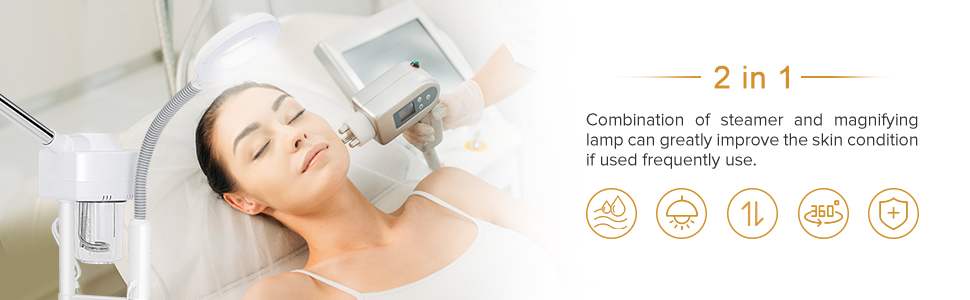 facial steamer with magnify lamp