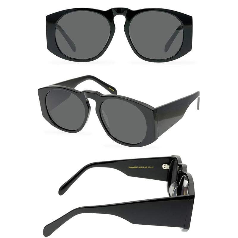 Belight Optical Colorful Matte Acetate Handmade Quality Big Size Women Men UV400 Protection with Case Oculos Sunglasses 9587