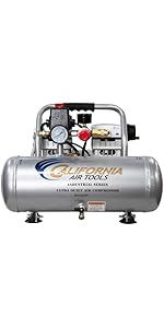 California Air Tools 2010ALFC 1.0 HP Ultra Quiet and Oil-Free Air Compressor, 2 Gallon Aluminum T...