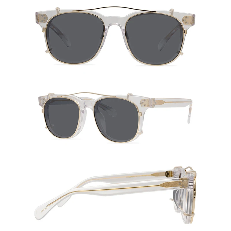 Belight Optical  Women Men Classical American Style UV400 Vintage Retro Acetate Clip on Sunglasses with Case Oculos OV5236