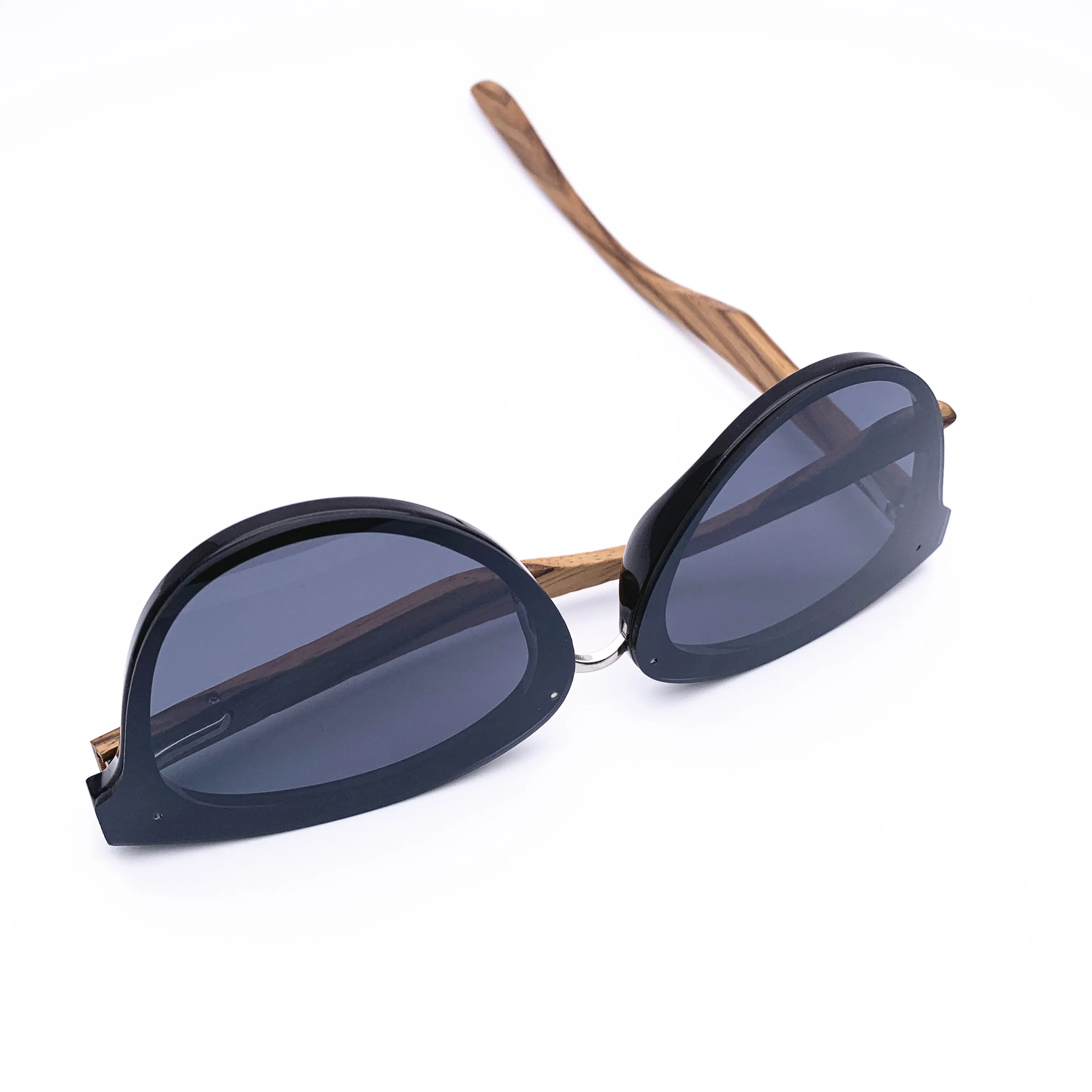 Belight Optical Rimless Bamboo Women Men Polarized Protection Round Shape Vintage Retro Sunglasses  with Case Oculos Blue Planet