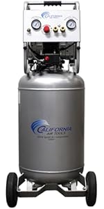 California Air Tools 20020AD-22060 2.0 HP Ultra Quiet and Oil-Free Air Compressor with Wheels, 20...