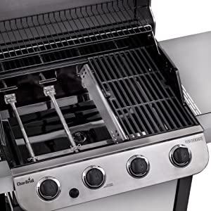 stainless.steel.burners.cook.top.cooktop.cast.iron.grate.side.burner.gas.grill.side.shelves.temp