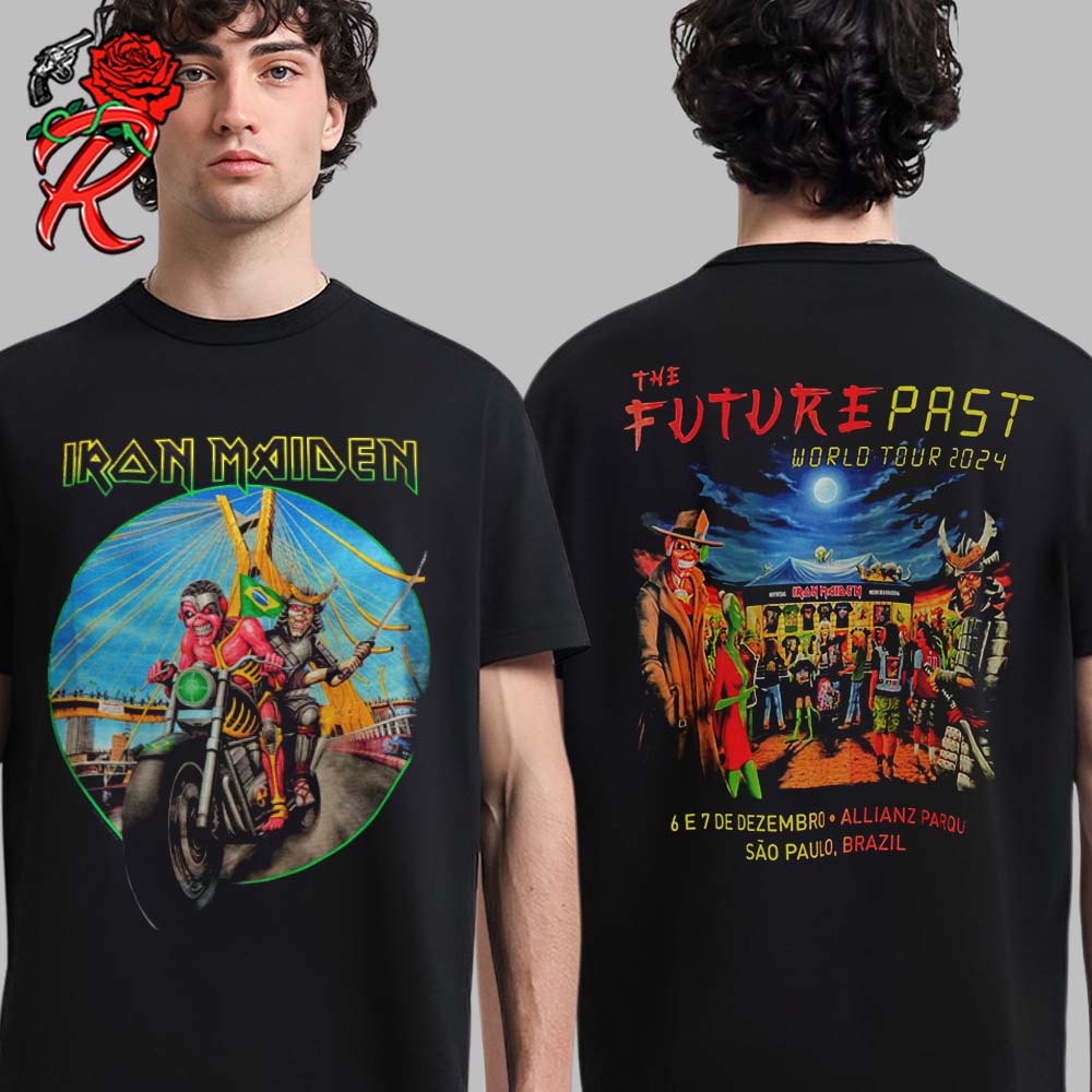 Iron Maiden The Future Past World Tour 2024 Sao Paolo Brazil At Allianz Parou On 6 E 7 Dezembro 2024 Two Sides Unisex T-Shirt