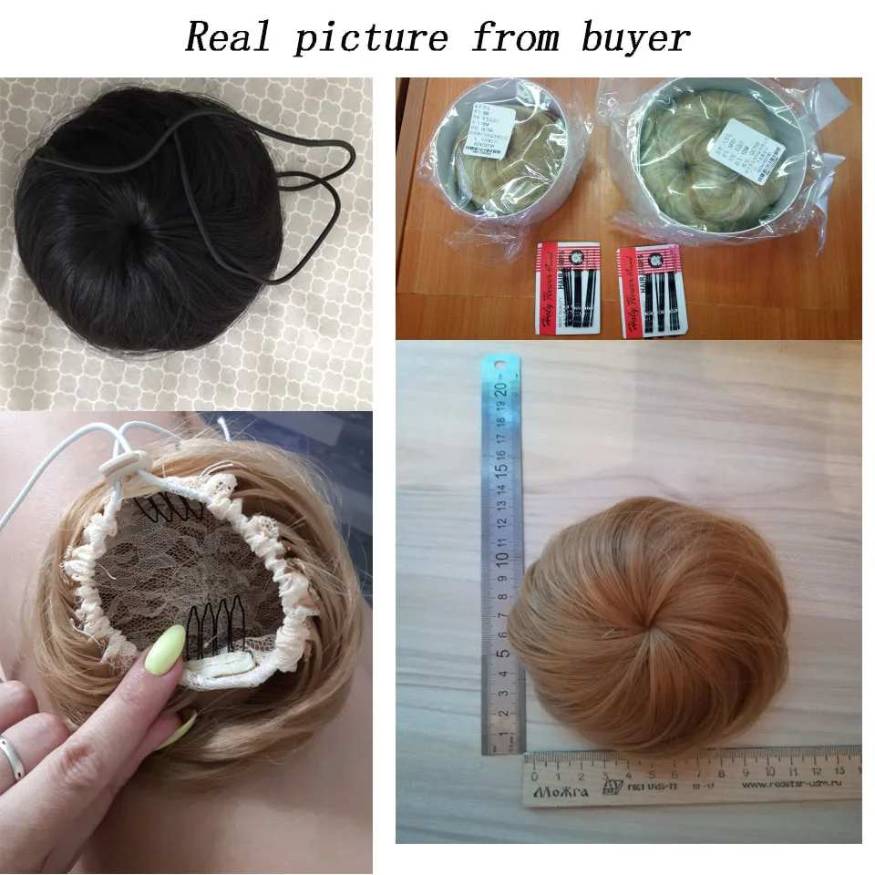 AOOSOO  9 Colors Girls Brown Blonde Bun Hair Chignon Synthetic Donut Roller Hairpieces High Temperature Fiber for Women headwear