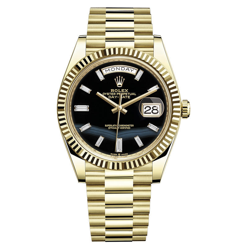 Rolex DAY-DATE 40 Oyster ONYX DIAL 18 CT YELLOW GOLD
