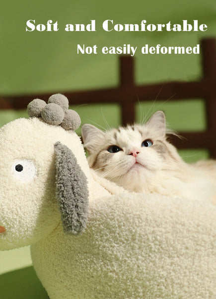 Soft Cat Bed Sheep shape Warm Soft Fleece 3Color Pet Nest