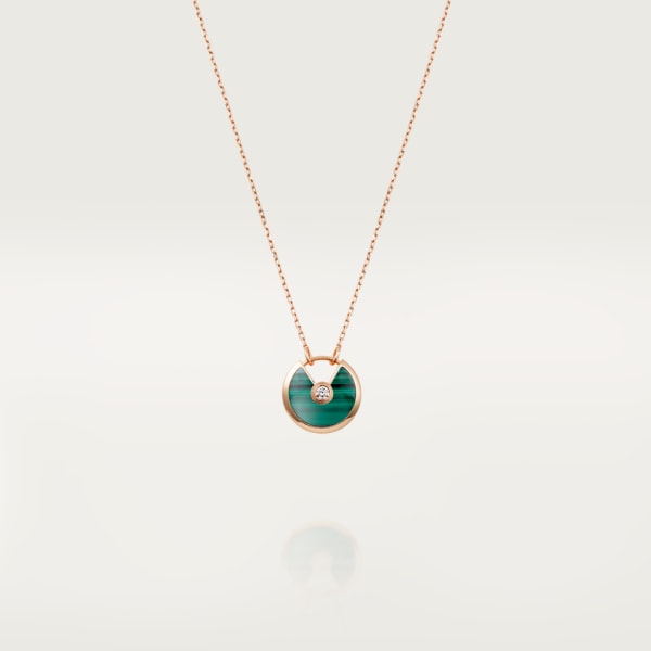 Amulette de Cartier necklace, small model Rose gold, malachite, diamond