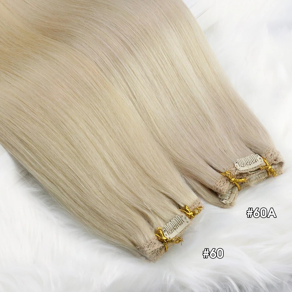 Ugeat Clip In Hair Extensions Human Hair Real Remy Hair Highlight Blonde Color Full Head Balayage Bralizian Hair Extensions 7Pcs