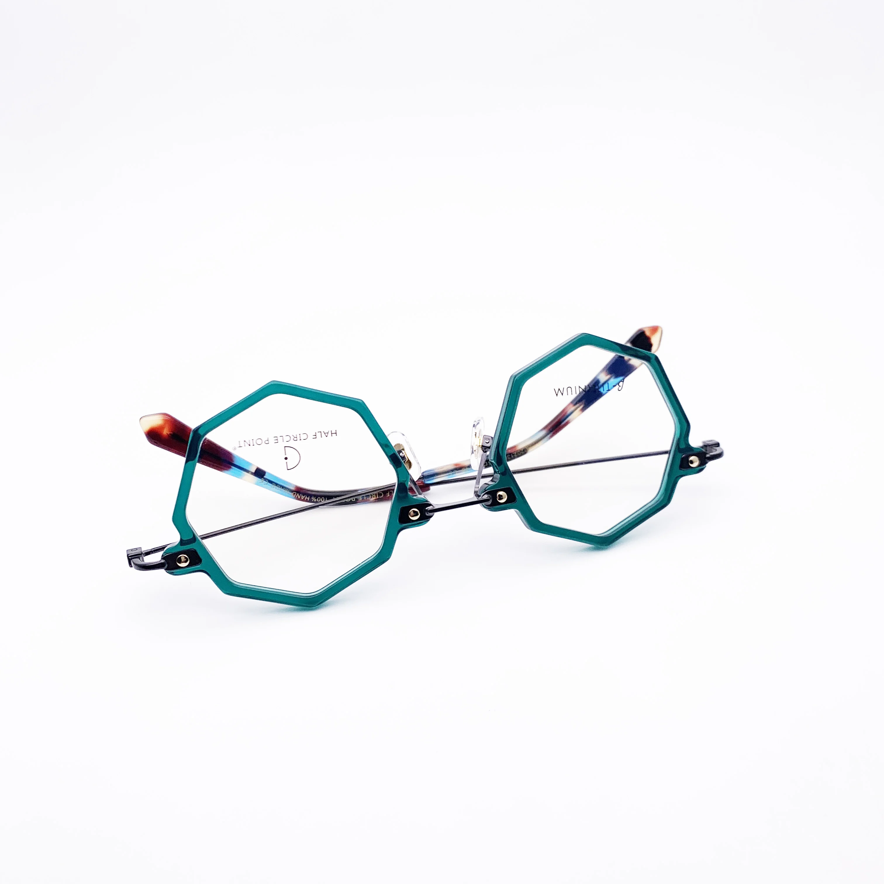 Belight Optical New Arrival Fancy Vintage Retro Acetate with Titanium Arm Spectacle Frame Precription Lens Eyeglasses HP2021308