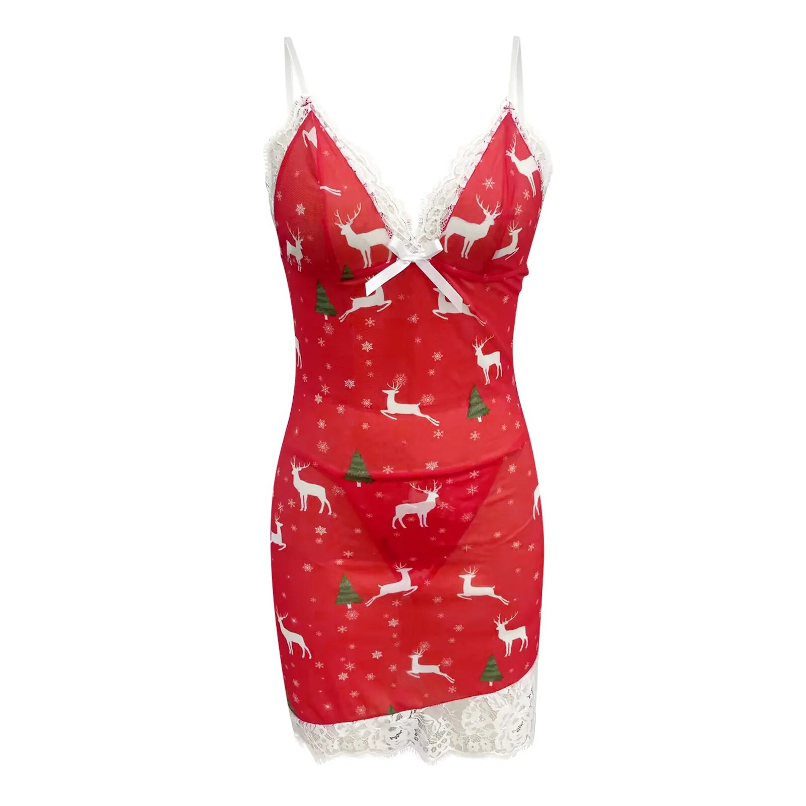 Women Sexy Lingerie Lace Babydoll Dress Christmas Nightdress Erotic Underwear Mesh Pajamas Sexy Costumes Bodysuit Exotic Porn