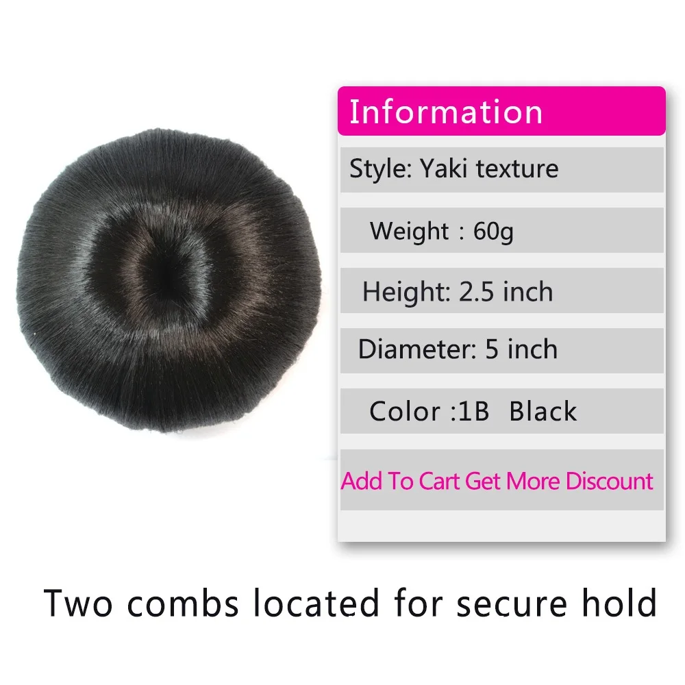 Synthetic Hair Bun Chignon Heat Resistant Fiber Ponytail Wig For Women Donut Updo Hairpiece Clip in Hair Extension