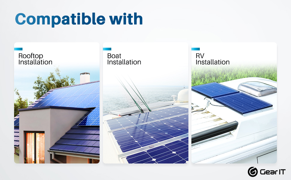 Works with Rooftop, Boat and RV Solar installation