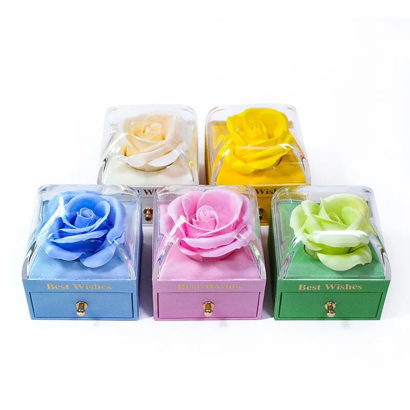 2022 Rose Jewelry Box New Macaron Color Flower Box Jewelry Packaging Box Spot Wholesale