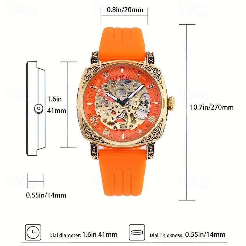 Men Mechanical Watch Luxury Large Dial Fashion Business Hollow Skeleton Automatic Self-winding Luminous Waterproof Silicone Watch 2024 - US $35.99 –P4