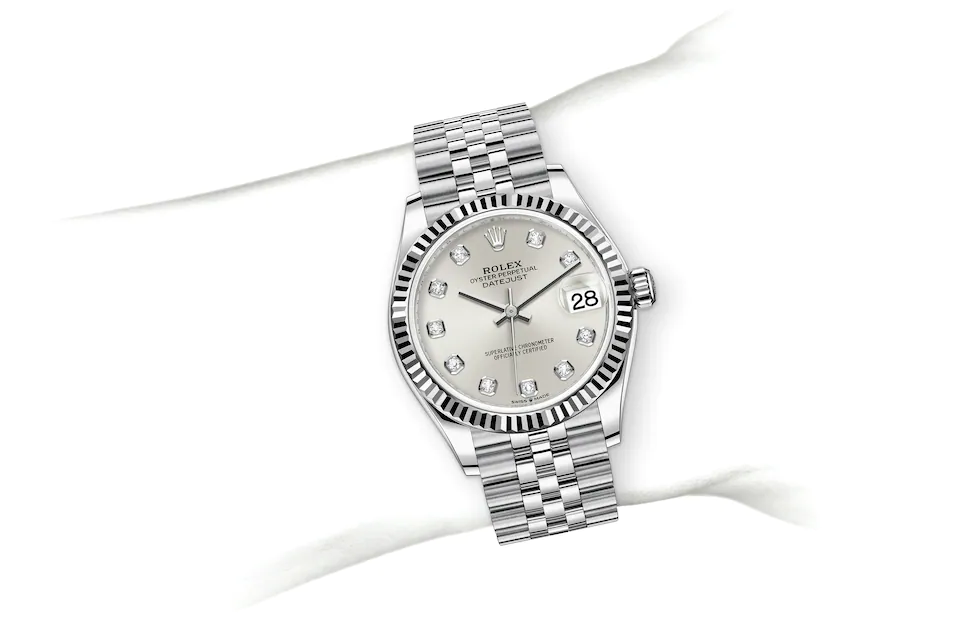 Rolex Datejust in White Rolesor - combination of Oystersteel and white gold M278274-0030 at J. Licht & Sons Rolex Boutique