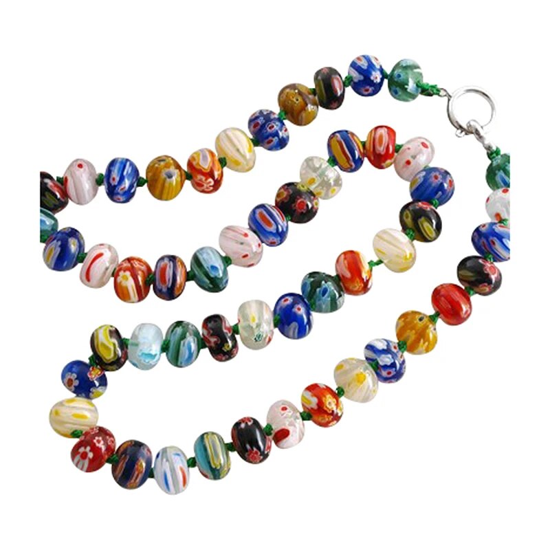 1PCS/Lot Millefiori Glass Lampwork Murano Round Beads Necklace Girls Jewelry Gift