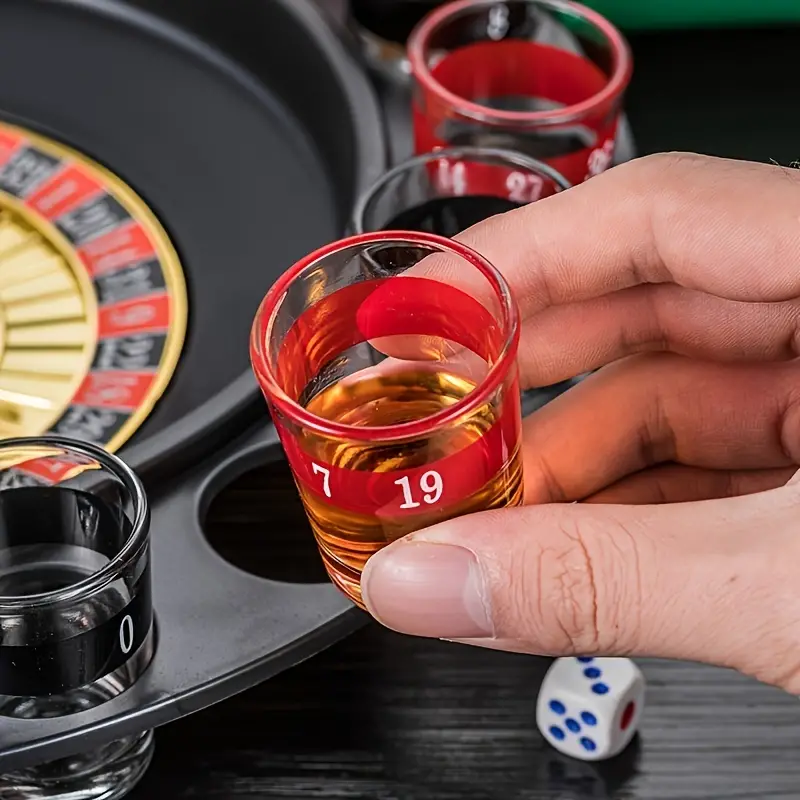 2 balls casino style shot glass roulette drinking game set with 16 glasses perfect for adult parties and entertaining details 3