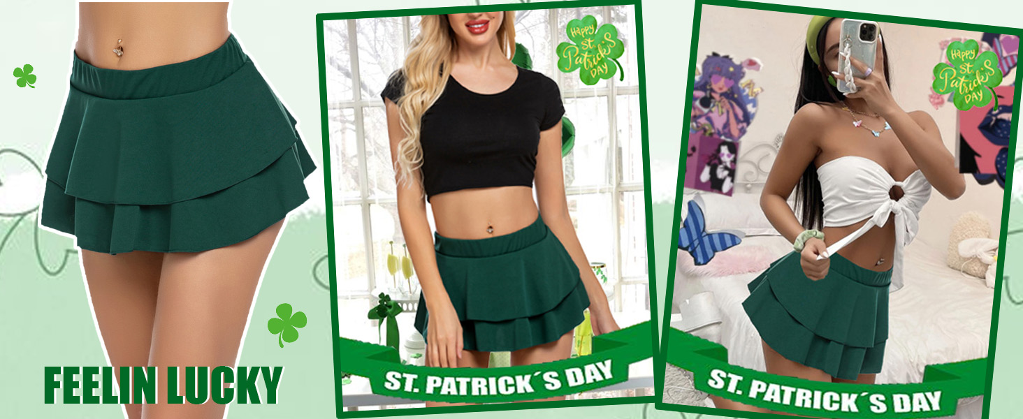 St.Patricks Day! mini skirt lingerie
