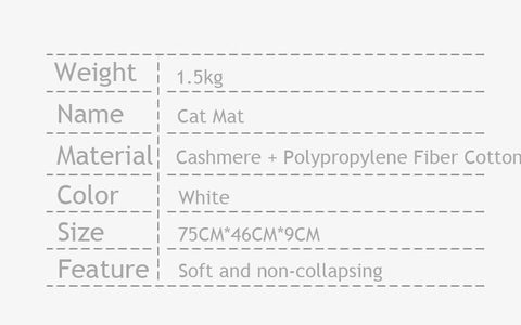 Clouds Cat Sleeping Pad Warm White Kitty Mat Bed