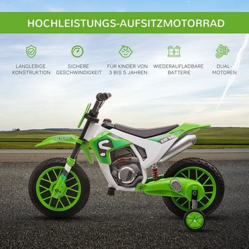 HOMCOM electric children's motorcycle electric vehicle with 2 removable support wheels for children aged 3 and over, load capacity 30 kg, (1 piece), including battery and charger