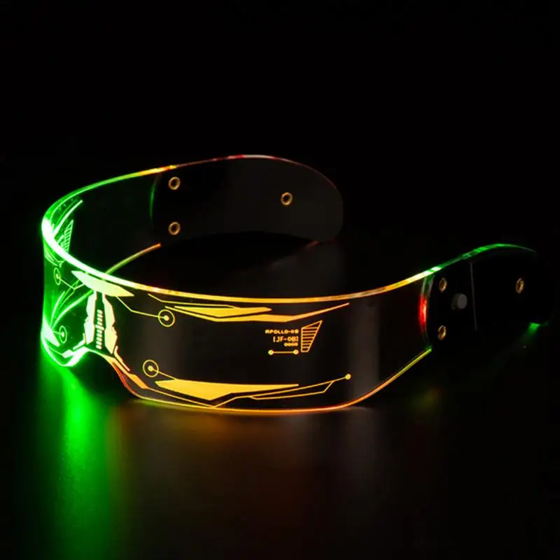 Luminous Visor Glasses 7 Colors 4 Modes Fashionable Glasses LED Visor Battery Powered Trendy Sunglasses For Men Women Cosplay