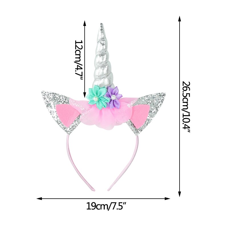 1pc Unicorn Headband Baby Shower Birthday Girl Headwear Party Hair Hoop Hairbands Children Hair Accessories Unicorn Party Decor
