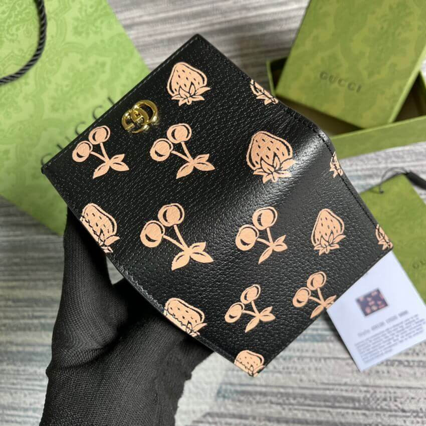 Gucci GG Marmont Berry Card Case Wallet 456126