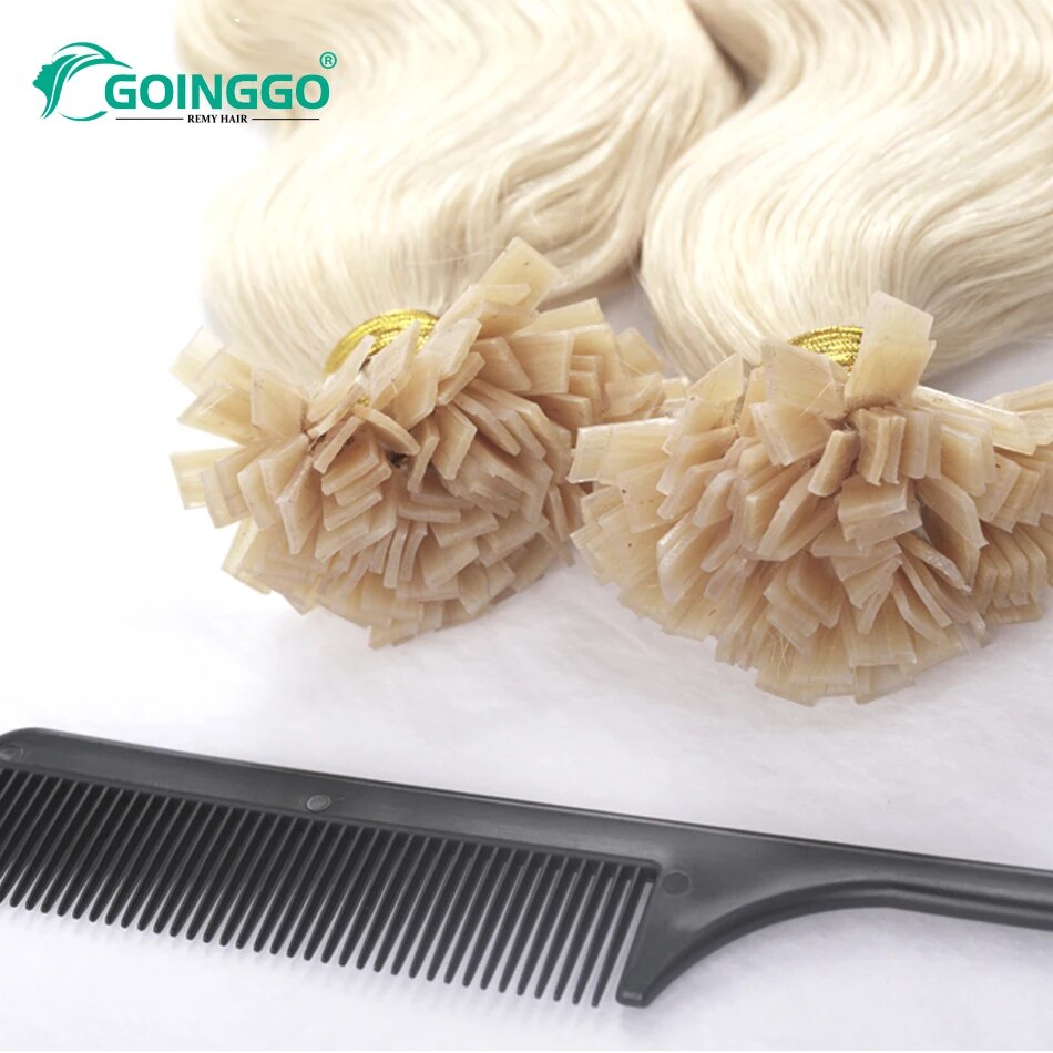 Body Wave Flat Tip Human Hair Extension Highlight Blonde Real Remy Human Fusion Hair Pre Bonded Keratin Hair 1g/S 12-26 Inch