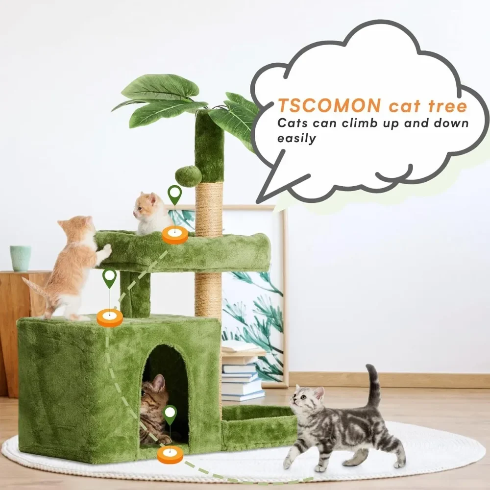 Tree for Cats Cat Condo Cozy Plush Cat House With Hang Ball and Leaf Shape Design Pet Products Home Garden Free Shipping