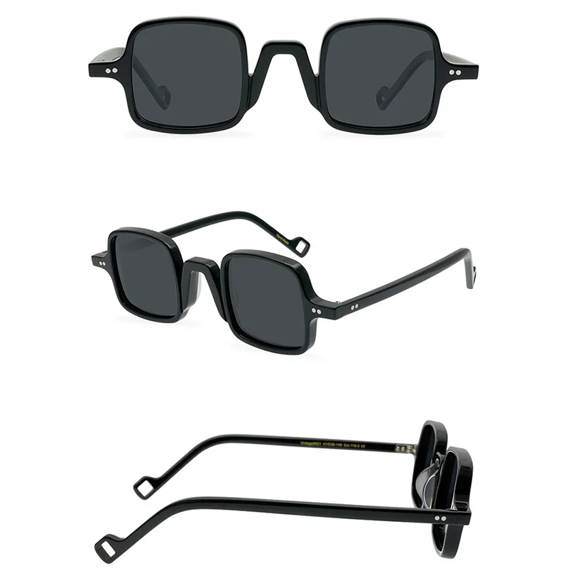 Belight Optical Mini Square Shape Vintage Retro Men Women UV400 Chic Acetate Polarized Sunglasses with Case Oculos 9521
