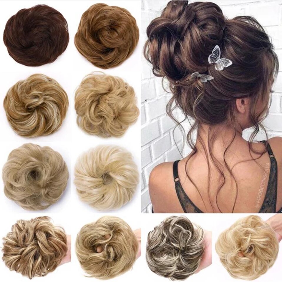 BENEHAIR Synthetic Scrunchies Hair Bun Messy Bun Curly Chignon Hair Extenisons Updo Donut Hairpieces Fake Hair Piece 25g
