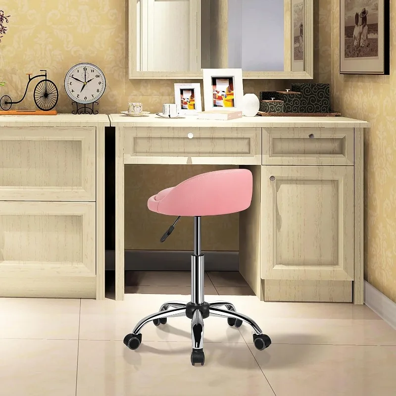 Portable 2 Sections Massage Table Spa Beds with Rolling Stool Massage Bed & Adjustable Swivel Salon Chair Aluminum Salon Bed