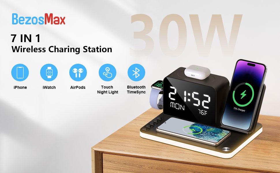BezosMax Wireless Charging Station 7 in 1