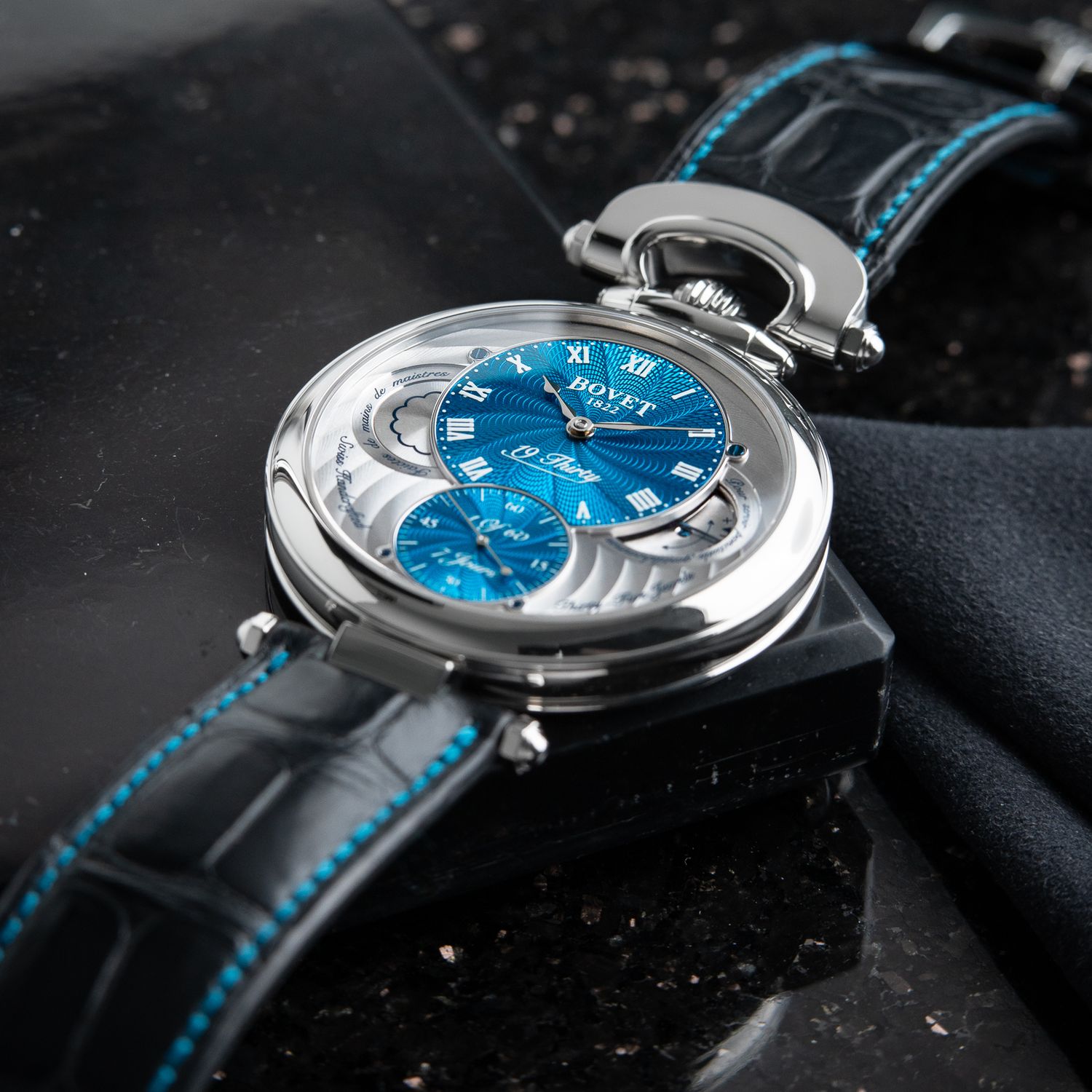 Bovet 19Thirty Fleurier 1 of 60 Turquoise Great Guilloche Limited Steel 42