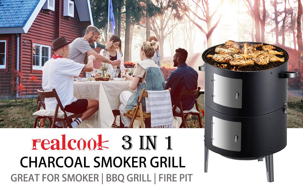 Realcook 3-in-1 Charcoal Smoekr