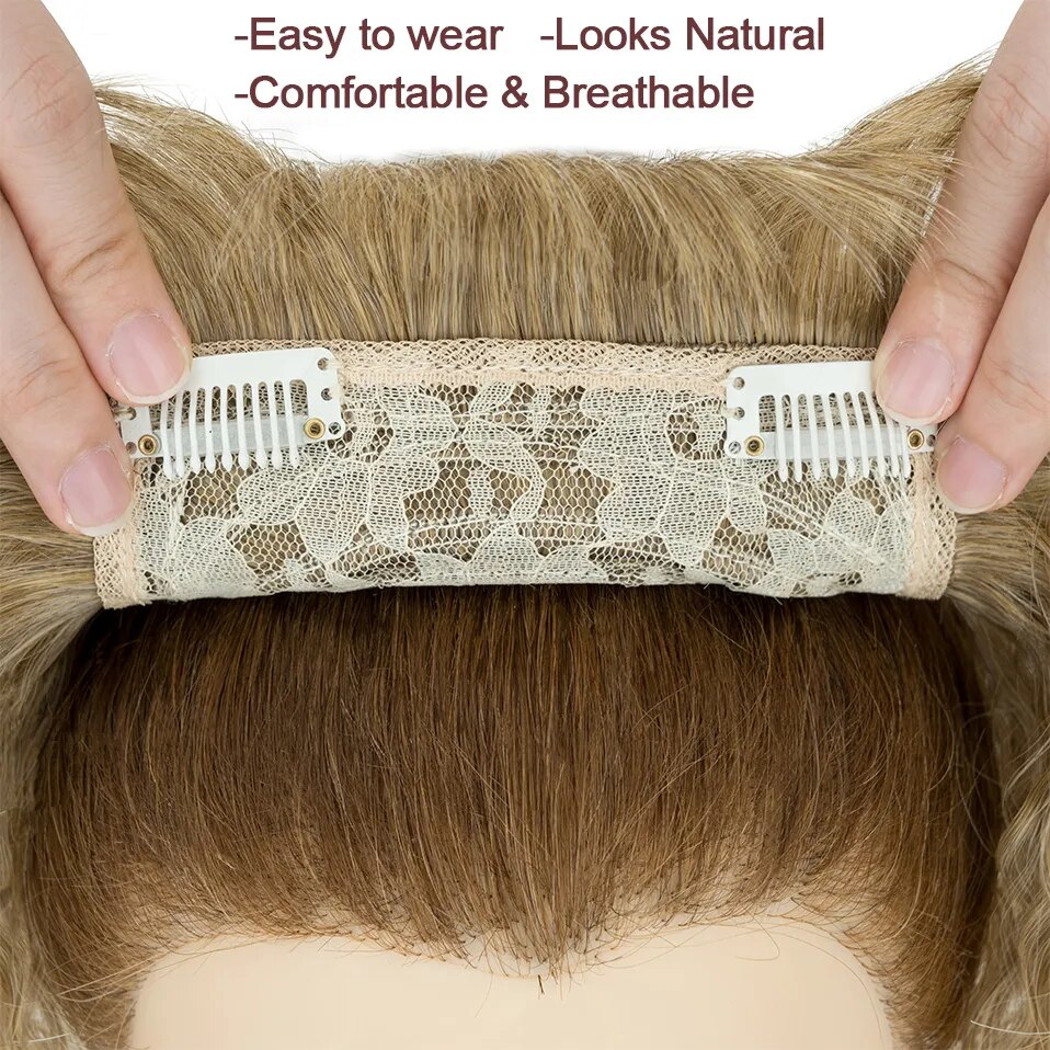 Benehair 13x13cm Hair Toppers for Women Adding Hair Volume Synthetic Hair Pieces with Thinning Hair Natural Looking Topper Hair