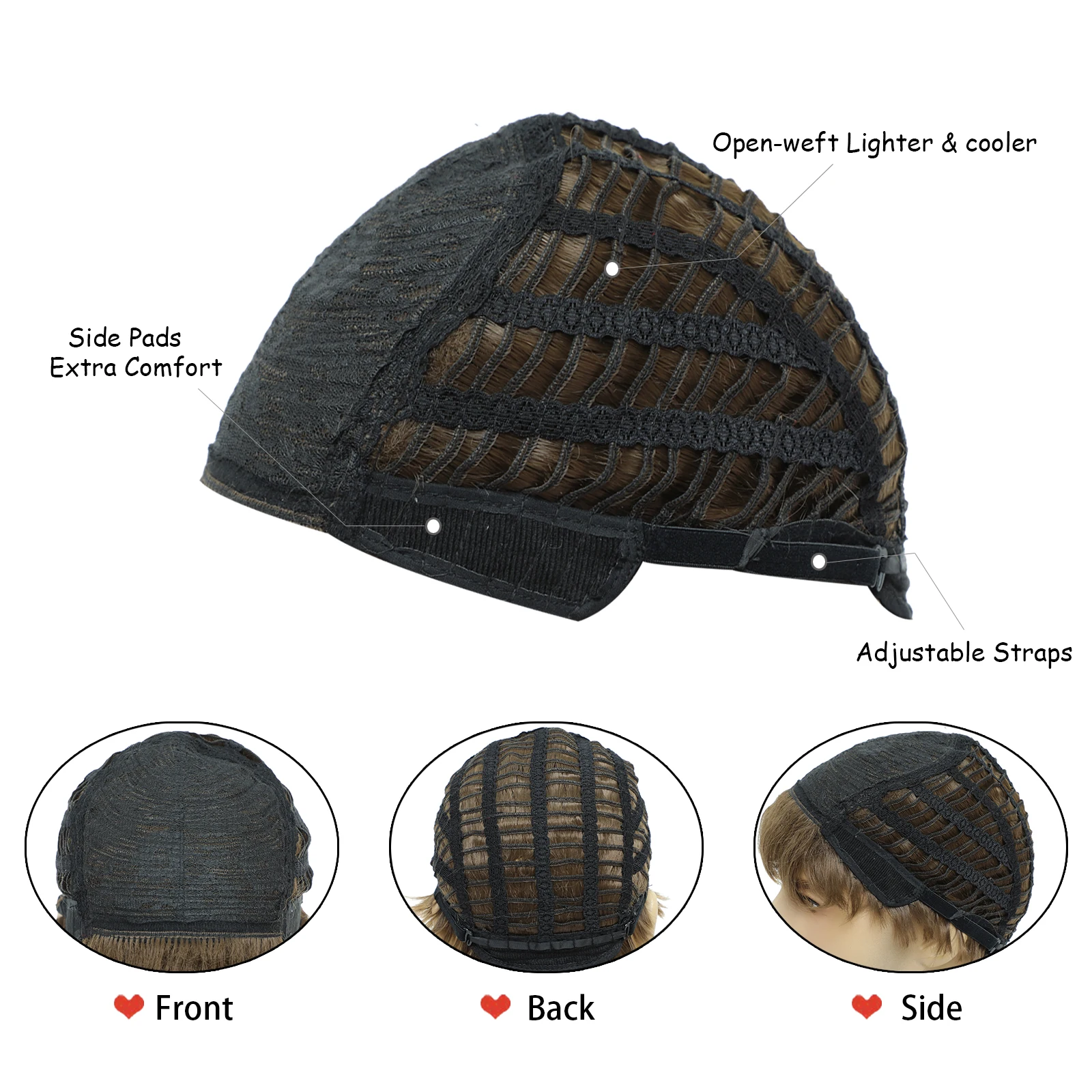 BCHR Mens Wigs Short Brown Wig Men Natural Fluffy Cosplay Costume Synthetic Mens Wig for Male Guy