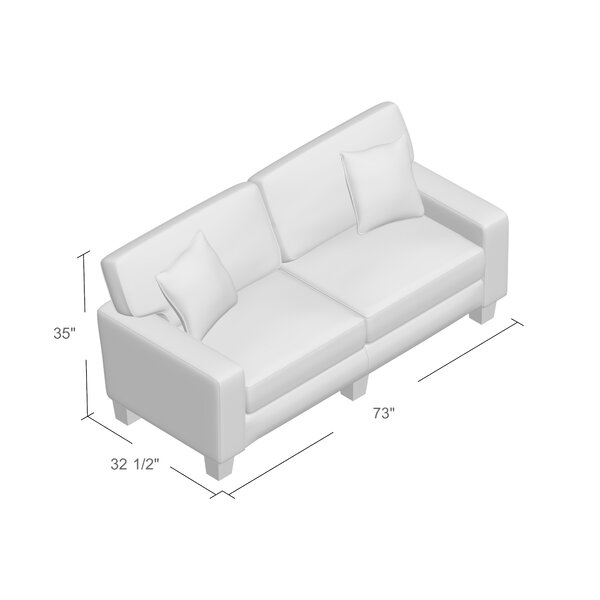 Serta 73'' Square Arm Sofa