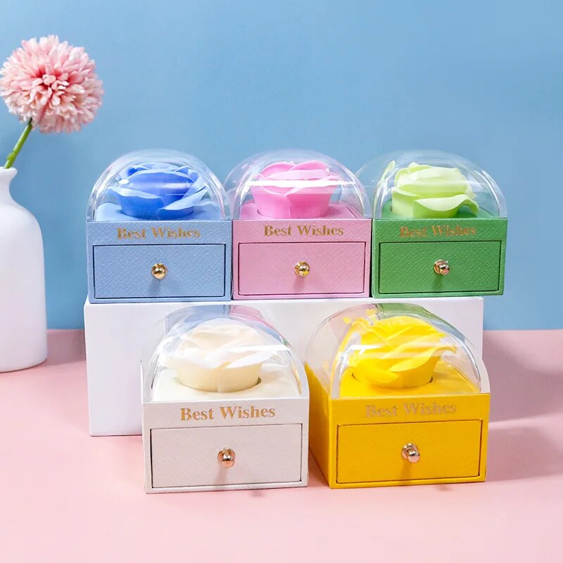 2022 Rose Jewelry Box New Macaron Color Flower Box Jewelry Packaging Box Spot Wholesale