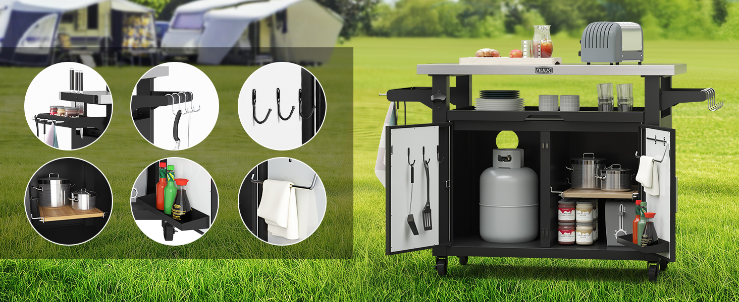 grill carts outdoor with storage