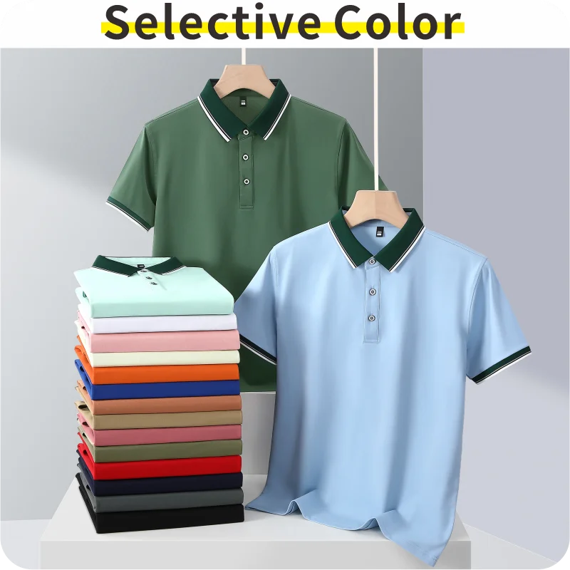 2024 New Business Polo Fashion Print Casual Men's and Women's Shirt Pattern Embroidery Company Group Polo Fashion Top