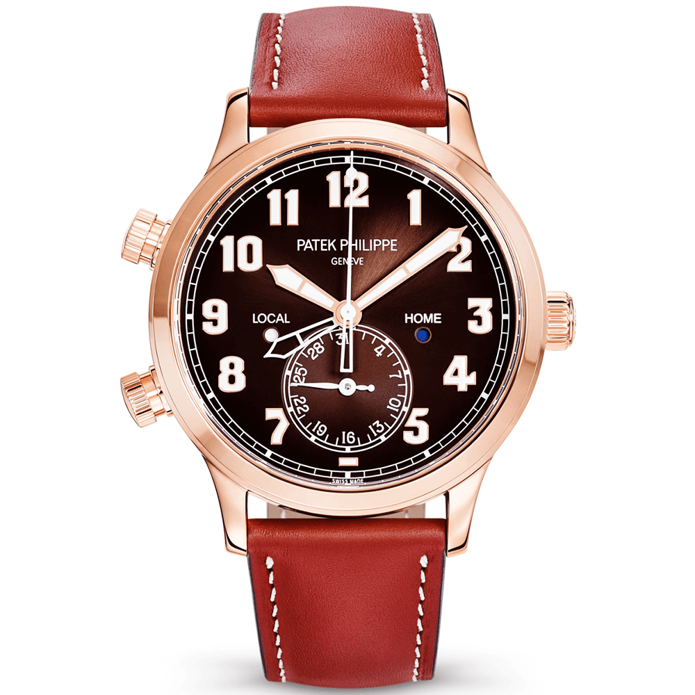 Patek Philippe Calatrava Pilot Travel Time 42mm 18ct Rose Gold Men's Watch