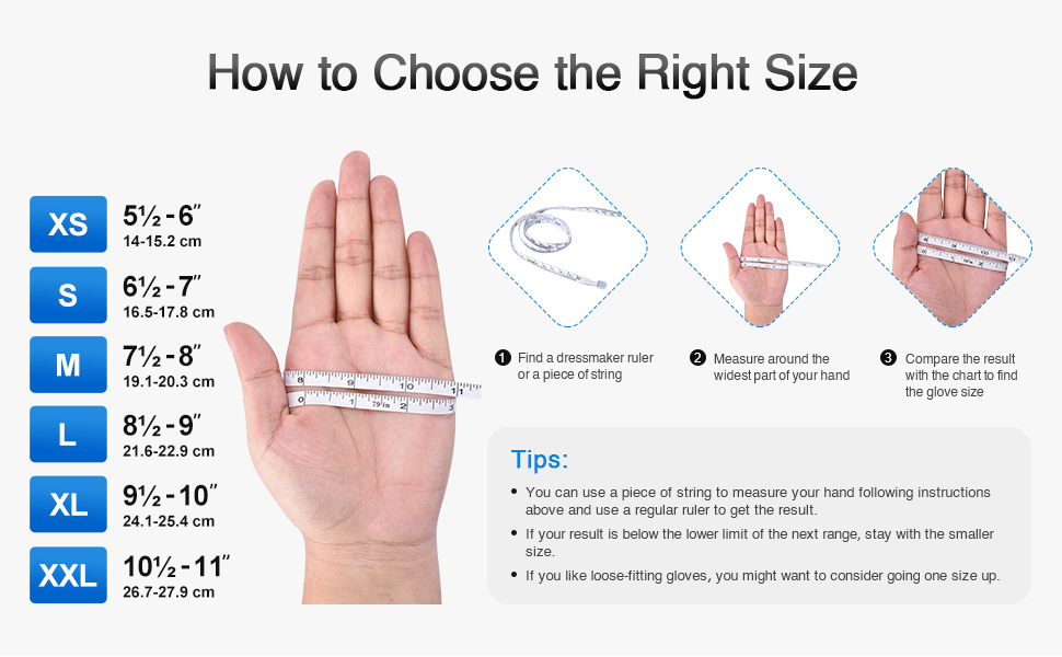 Schneider VSFK31 Black Disposable Vinyl Synthetic Exam Gloves - Size Chart: How to Choose Right Size