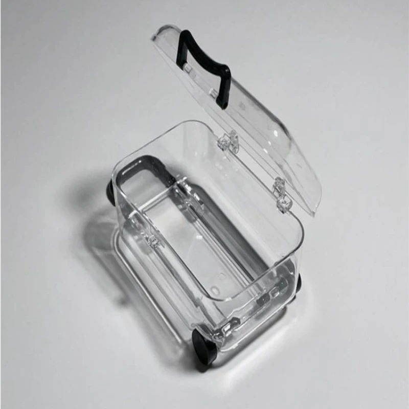 Mini Roller Red Book-Inspired Simple INS Mini Trolley Box for Jewelry and Candy Acrylic Hard Plastic Travel Box with Flip Handle